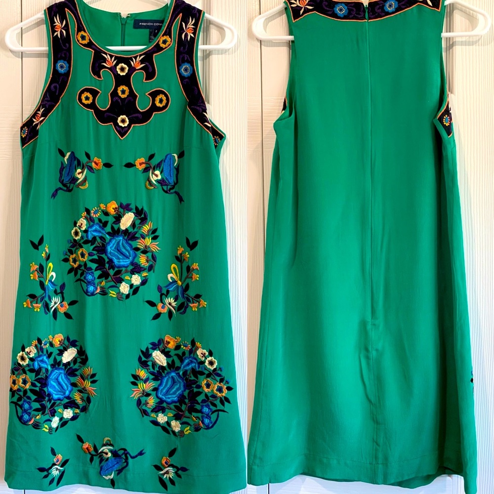 Embroiled silk dress